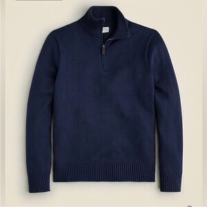 J.Crew Heritage cotton half-zip sweater in navy